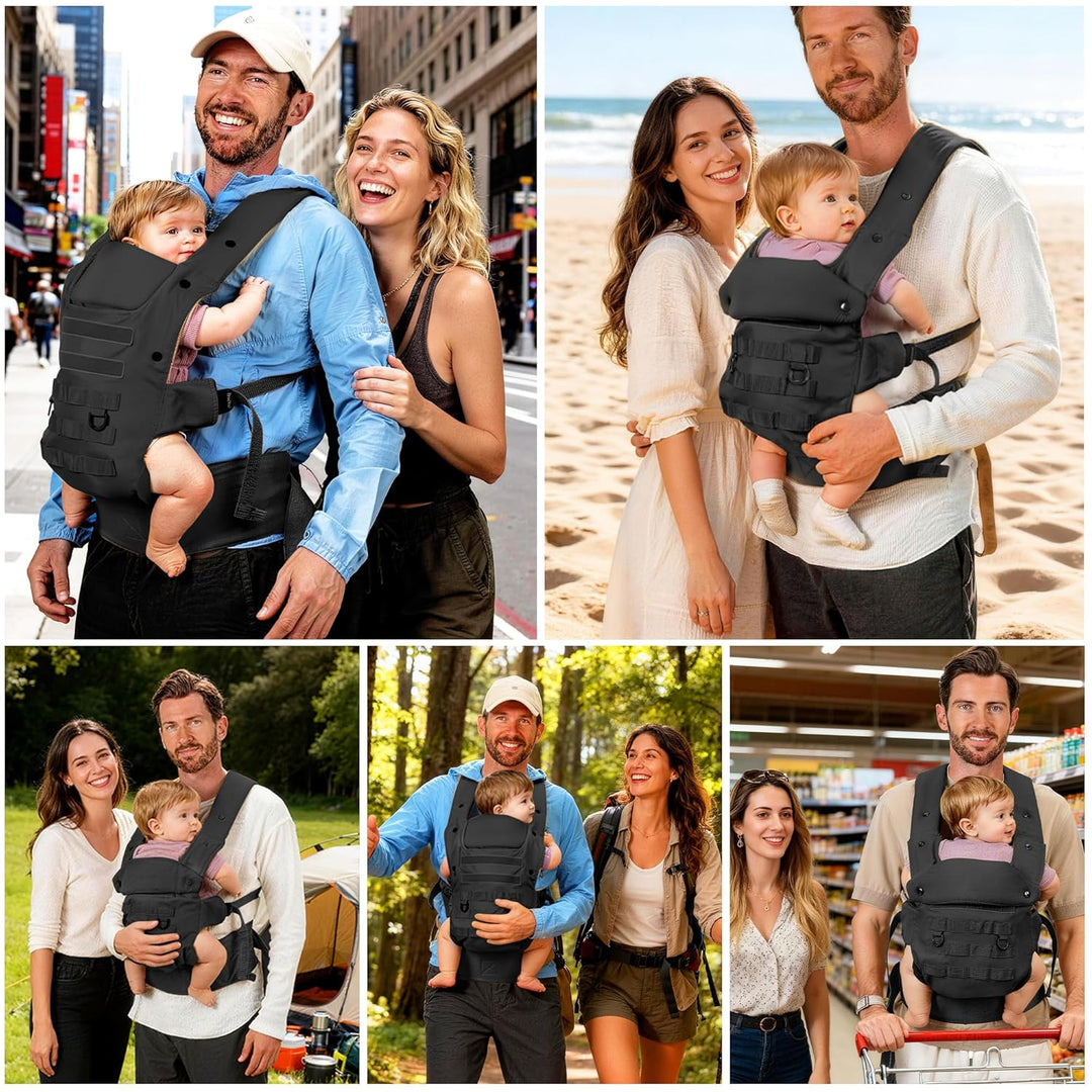 Taktische Babytrage für Väter, Baby Carrier für Kleinkind (4-36 Monate) - 3-in-1 Ergonomische M-Trag