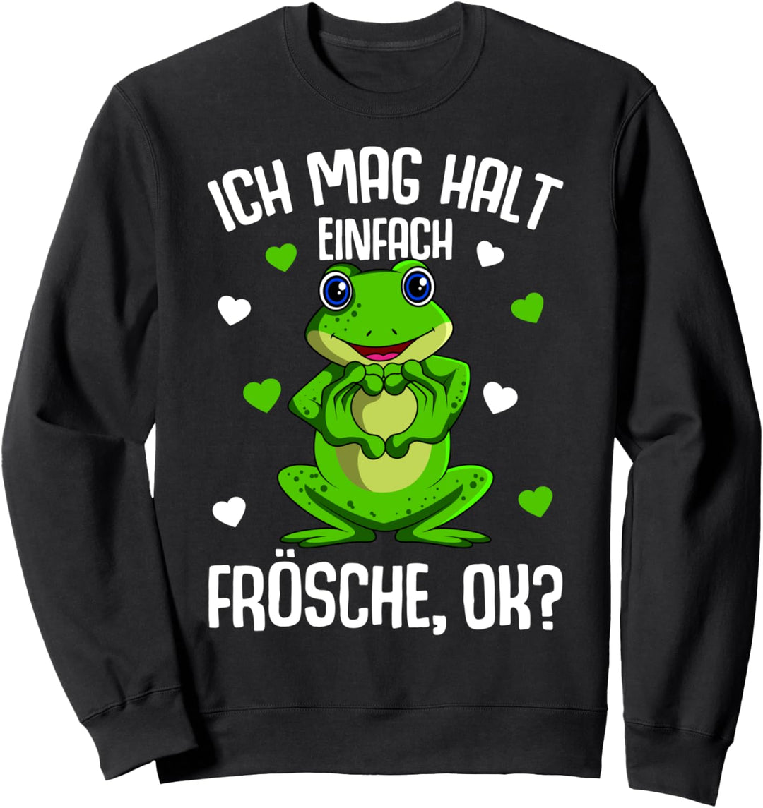 Frosch Ich mag halt Frösche Mädchen Kinder Damen Sweatshirt