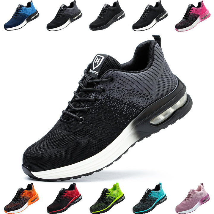 Nasogetch Sicherheitsschuhe Damen Herren Stahlkappenschuhe Arbeitsschuhe Sportlich Atmungsaktiv 36 E