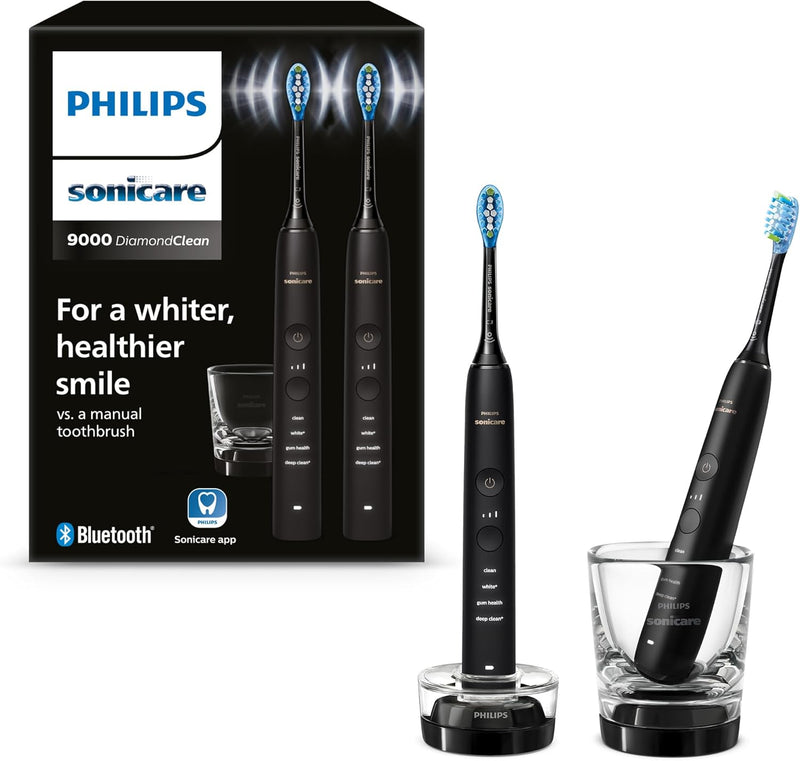 Philips Sonicare DiamondClean 9000 elektrische Zahnbürste, Schallzahnbürste mit App, Andruckkontroll