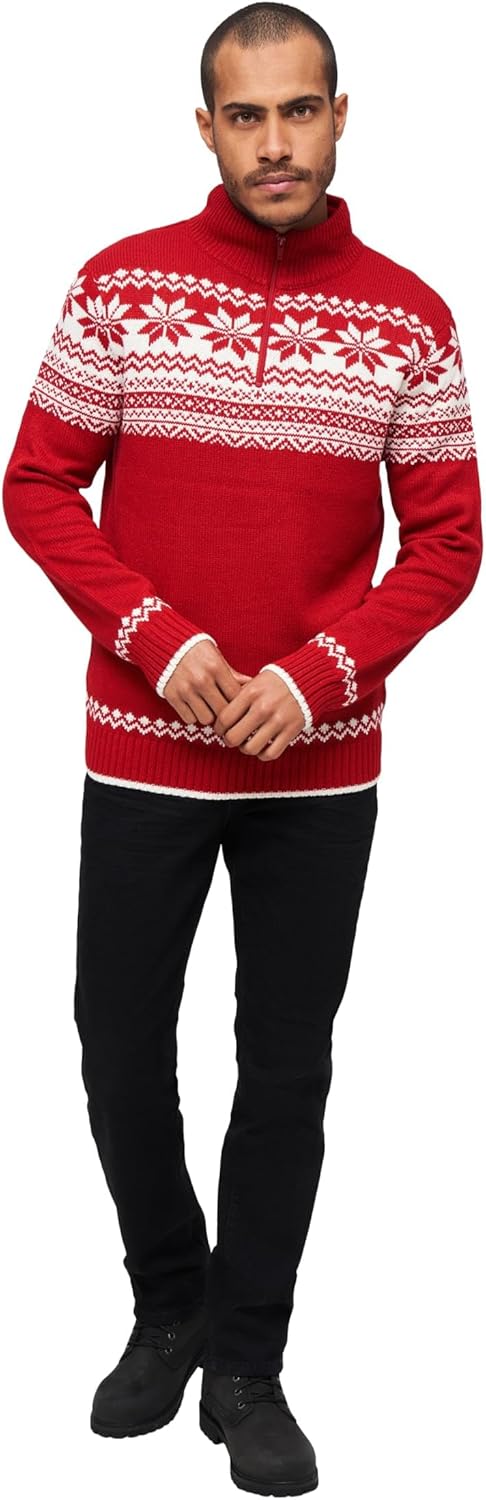 Brandit Herren Troyer Norweger Pullover, S Rot