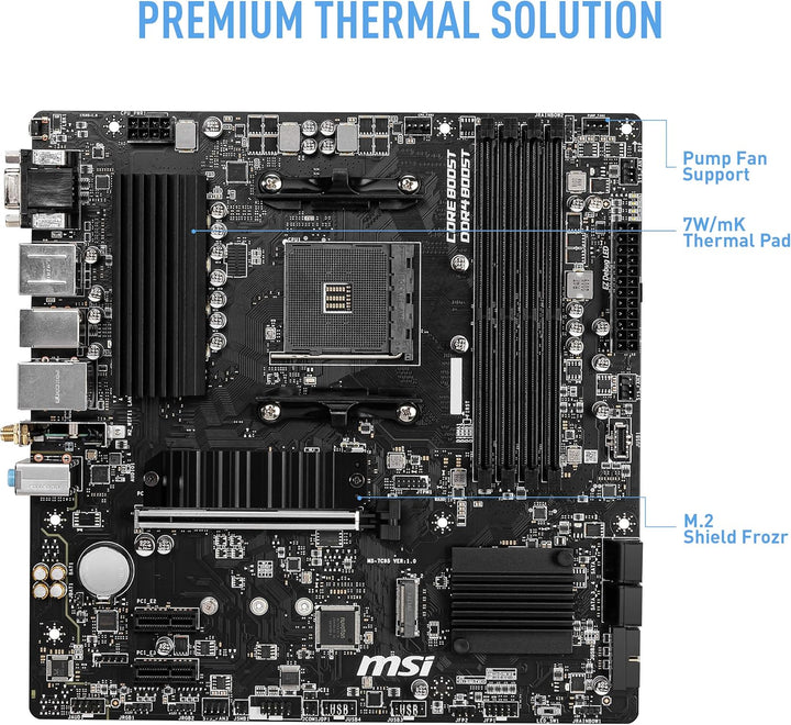 MSI B550M PRO-VDH WiFi Motherboard AMD B550 Socket AM4 Micro ATX