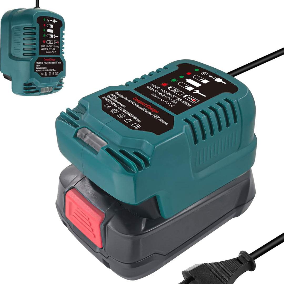 Schnellladegerät Ersatz für Bosch PBA 18V Ladestation mit LED-Anzeige Kompatibel mit Bosch 18V PBA A