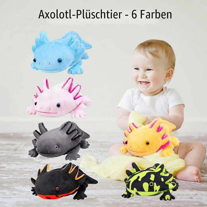 lilizzhoumax Axolotl Plüschtier Kuscheltier Kawaii Realistische Plüsch Salamander Stofftier Spielzeu