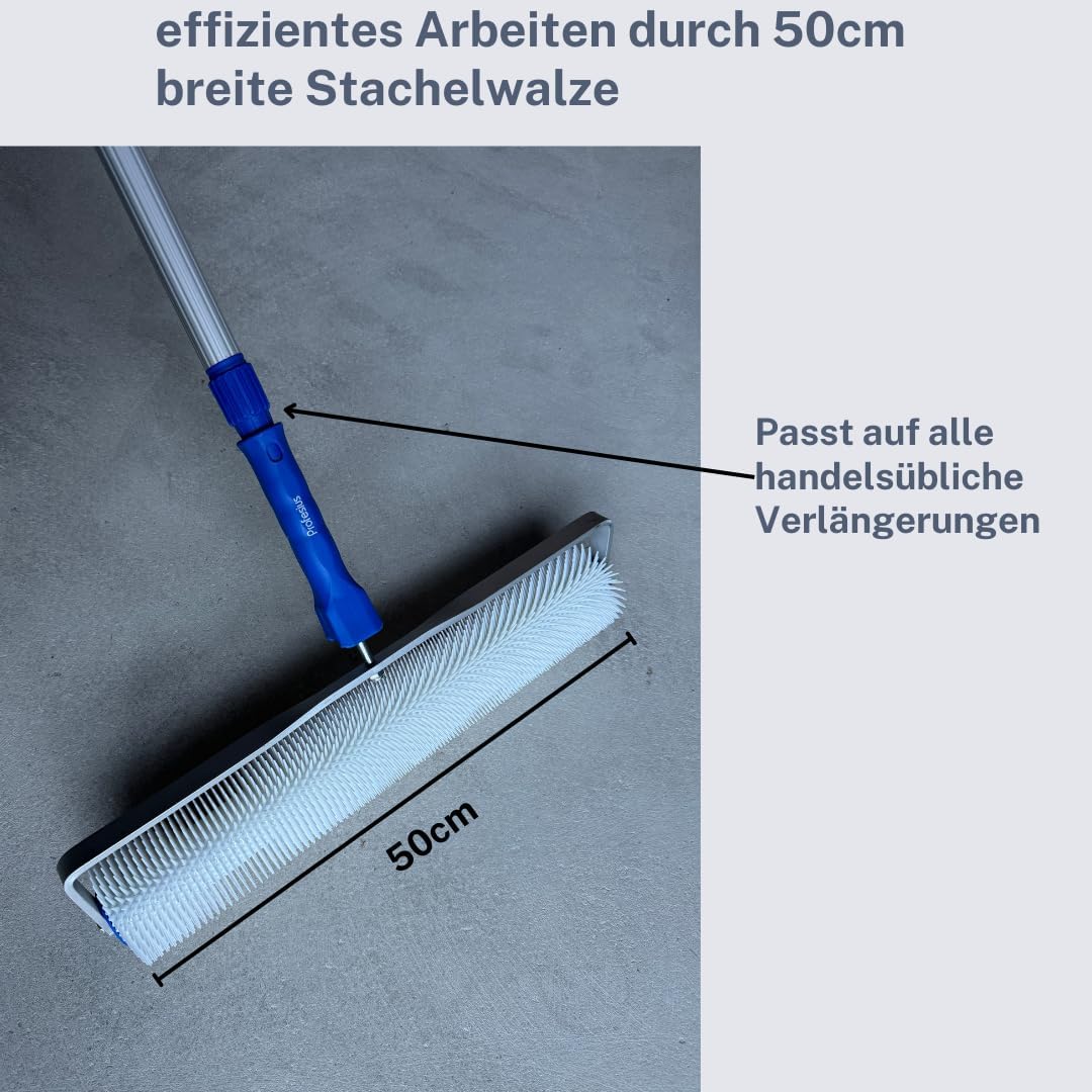 50cm Stachelwalze Entlüftungsroller Nivellierwalze Igelwalze Nagelroller + Bügel (11mm Stachellänge)