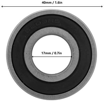 Packung mit 10 Rillenkugellagern 6203-2RS, 17 x 40 mm, geräuschloses, langsam laufendes Stahllager,