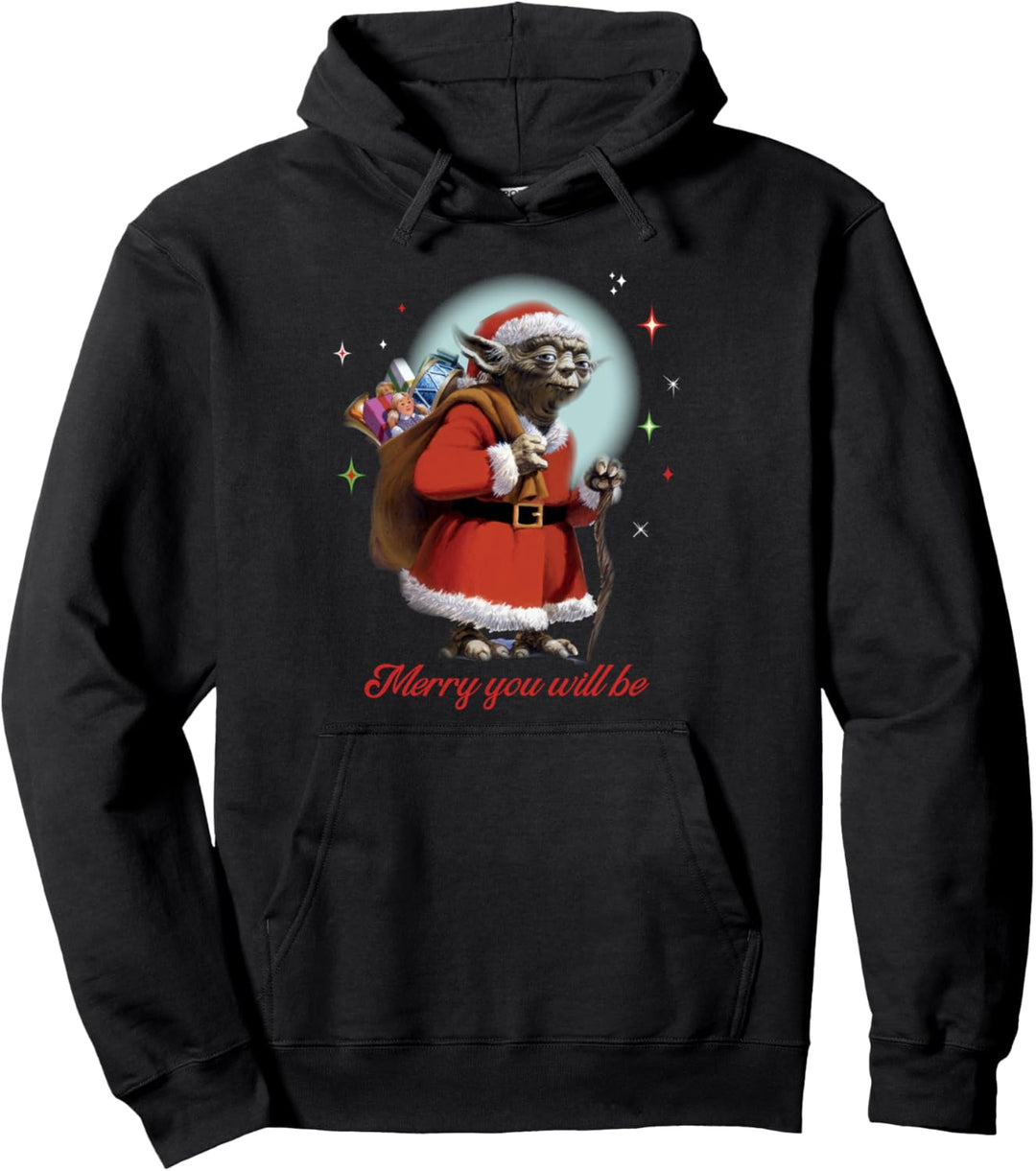 Star Wars Santa Yoda Merry You Will Be Pullover Hoodie