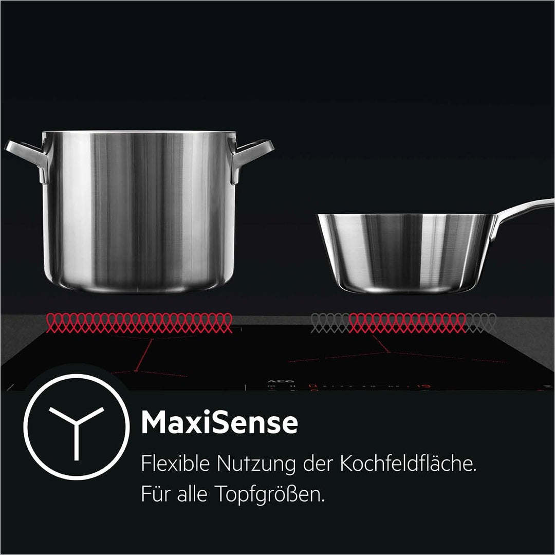 AEG IKS6443AXB Autarkes Kochfeld / Induktion / Hob²Hood / Slider-Bedienung / 60 cm / Edelstahlrahmen
