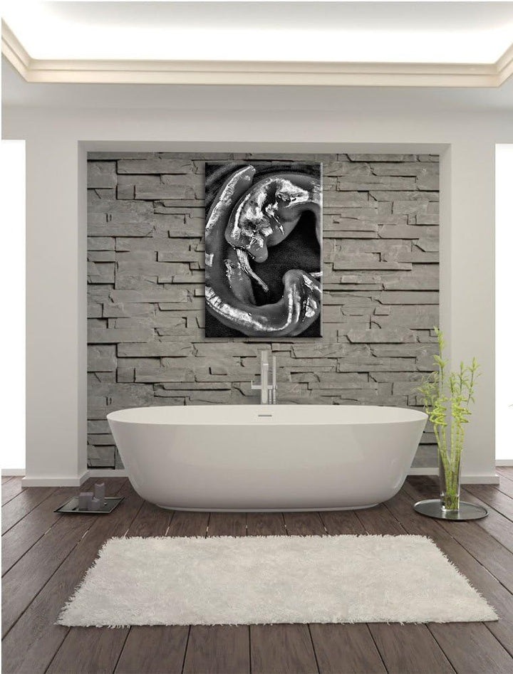 Pixxprint scharfe Chilischoten / 100x70cm Leinwandbild bespannt auf Holzrahmen/Wandbild Kunstdruck D