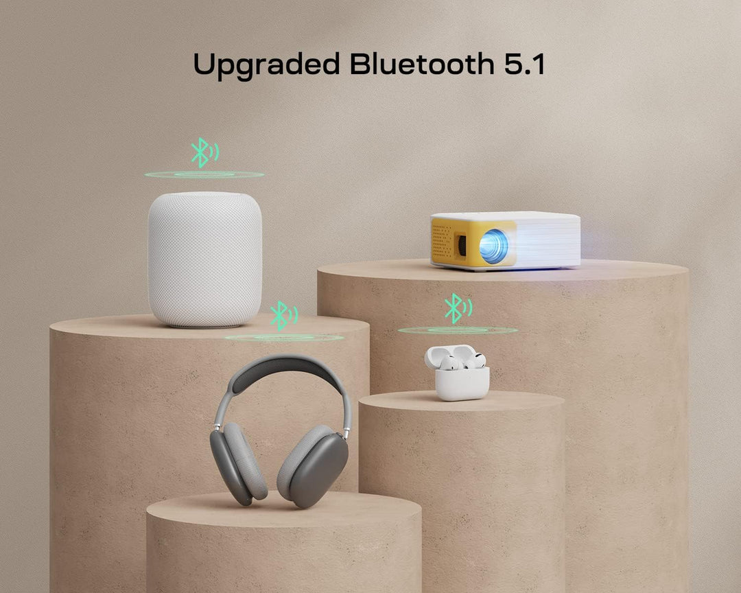 Mini Beamer Handy - WiFi Bluetooth Projektor Full HD 1080P Unterstützt, YOTON Video Beamer Kompatibe