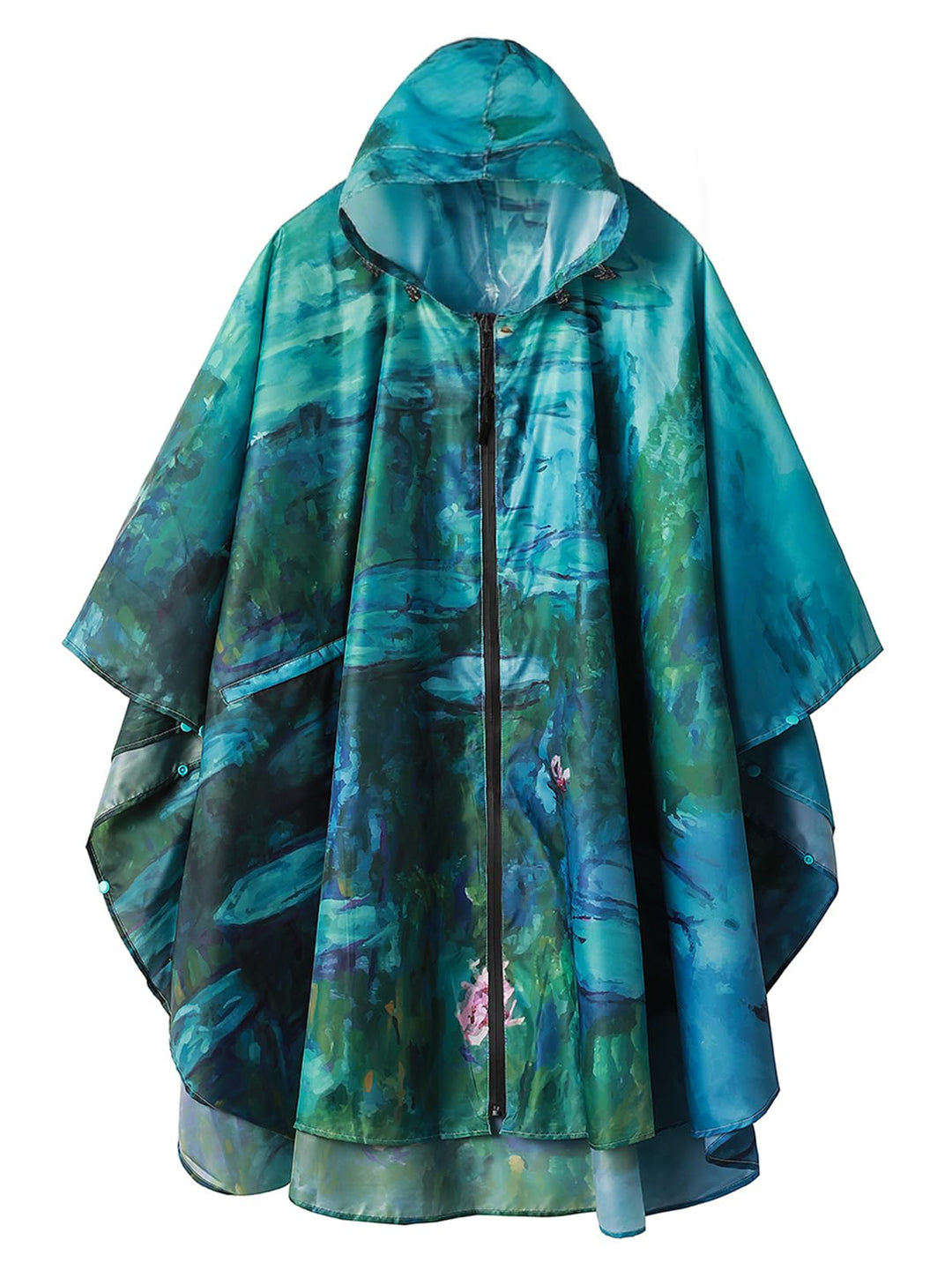 SaphiRose Damen Poncho, Einheitsgrösse Monet Seerosen