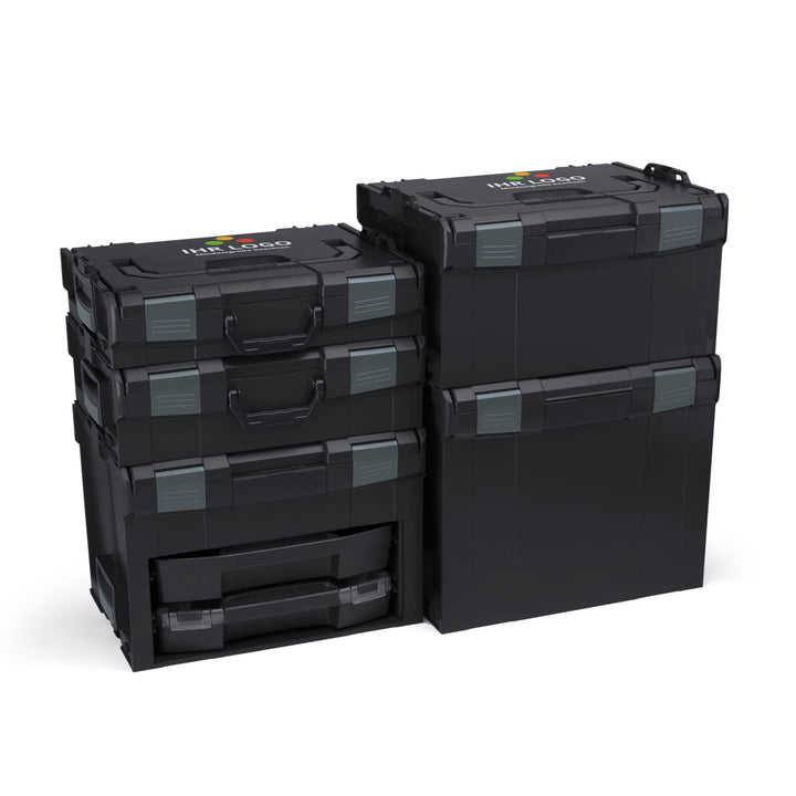 L-BOXX Sortimo L-Boxx Schwarz Werkzeugkoffer Set anpassbar mit Ihrem Logo | LBOXX 102 LBOXX 136 LBOX