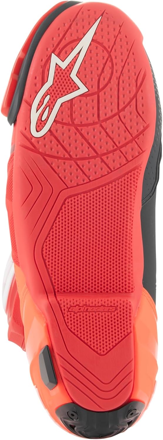 Alpinestars Supertech R Vented Motorradstiefel 43 EU Bright Red Red Fluo, 43 EU Rot