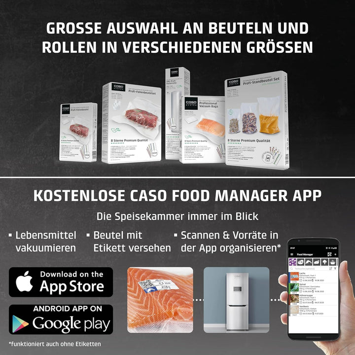 CASO VRH 690 advanced Vakuumierer - bis zu 150 Vakuumiervorgänge non-stop, doppelte Schweissnaht, 20