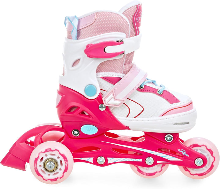 RAVEN 4in1 Inline Skates Triskates Rollschuhe Schlittschuhe Inliner für Kinder Mädchen verstellbar 3