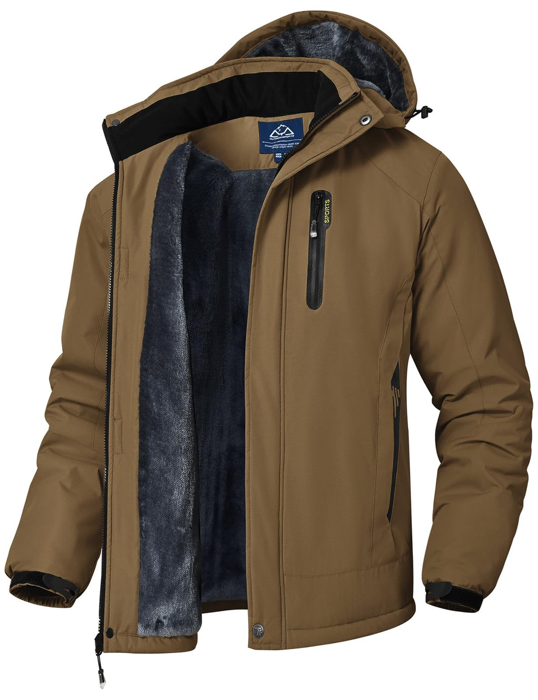 YSENTO Herren Winterjacke wasserdichte Warme Fleece Gefüttert Outdoor Softshelljacke Atmungsaktiv Sk