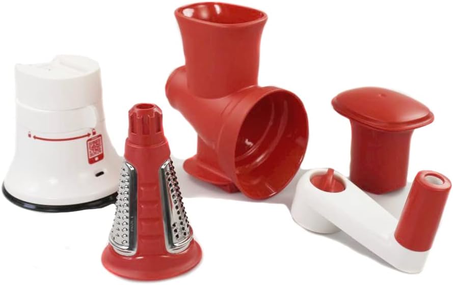 Tupperware Profi-Chef Chef Mahlwerk rot-weiss 1x feine Reibe Faschier Meister 35693