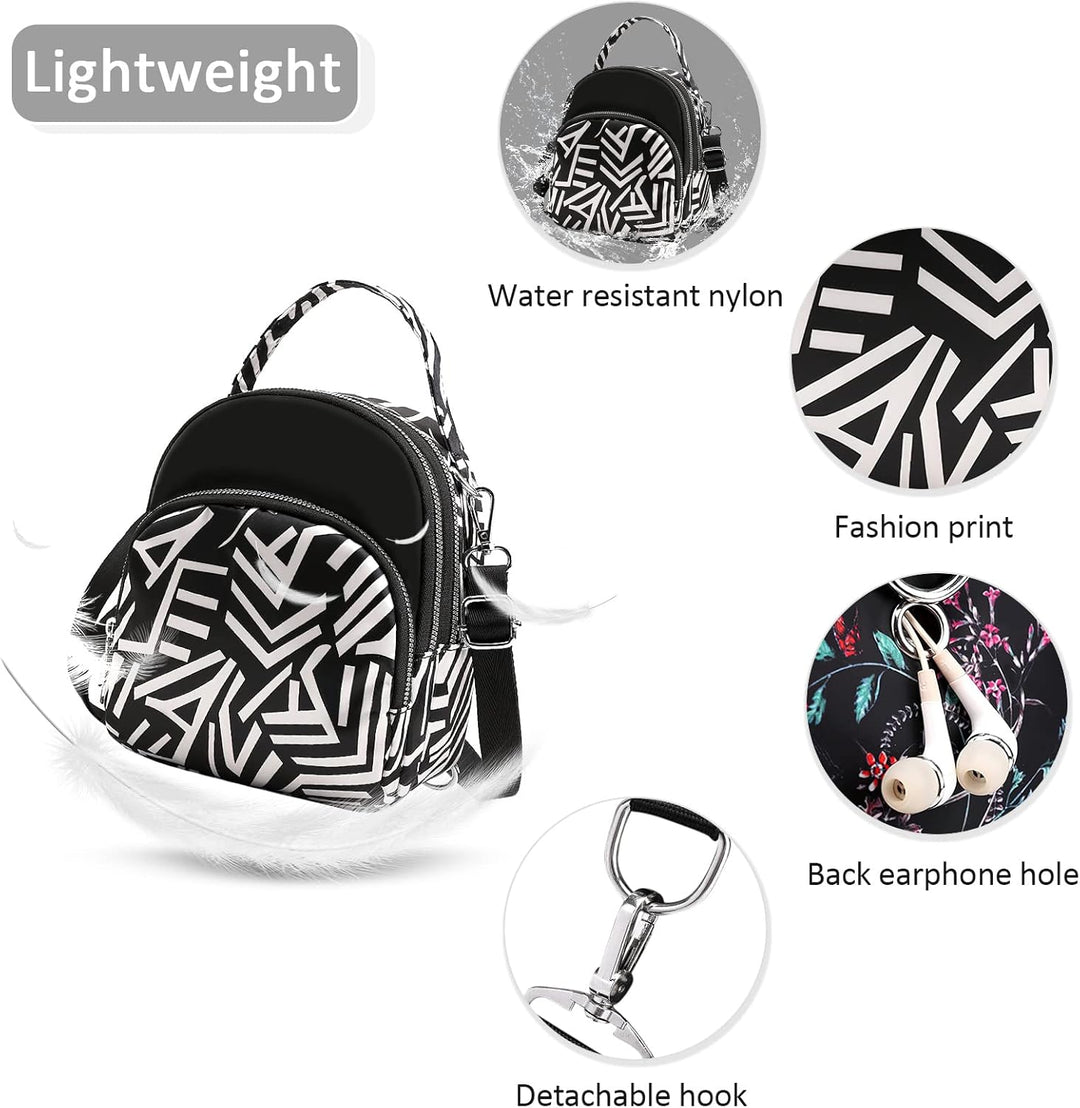 DIRRONA Damen Handtasche Lässiges Damen Umhängetasche Klein Rucksack Mode Drucken Schultertaschen Mu