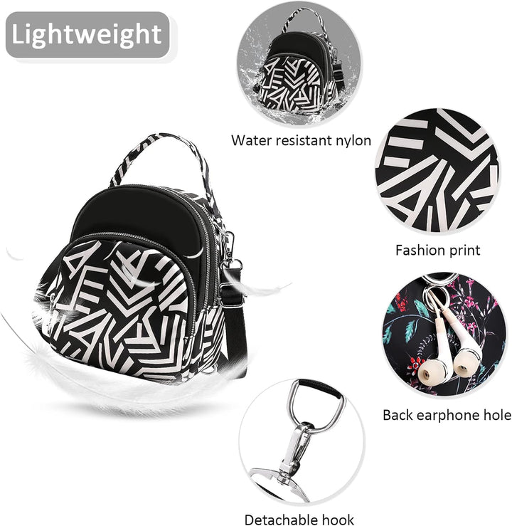DIRRONA Damen Handtasche Lässiges Damen Umhängetasche Klein Rucksack Mode Drucken Schultertaschen Mu