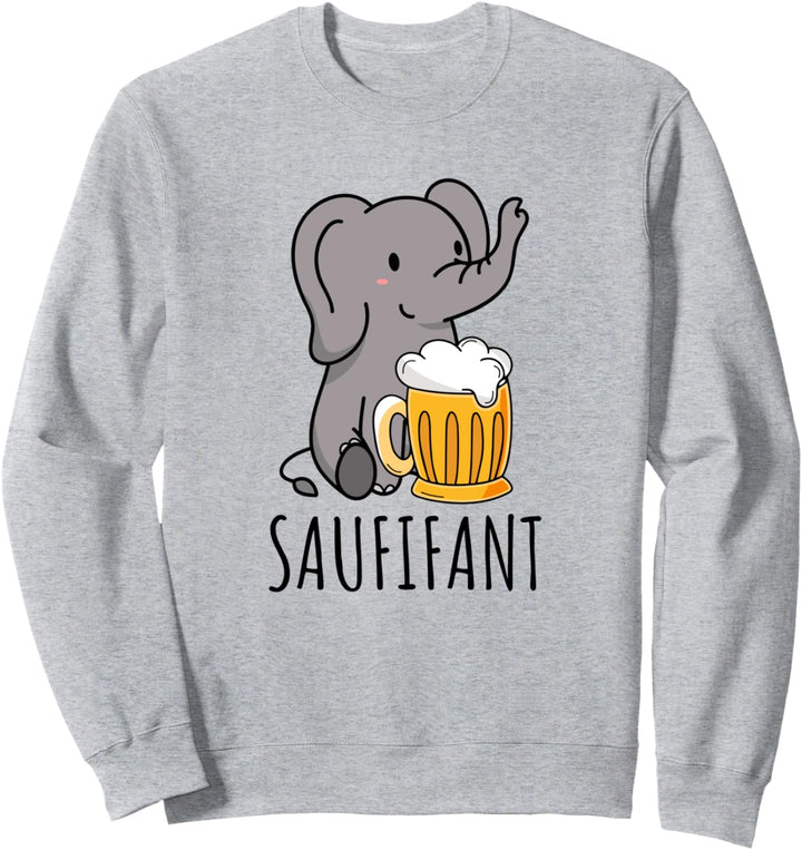Saufifant lustiges Biertrinker Saufen Party Spruch Sweatshirt