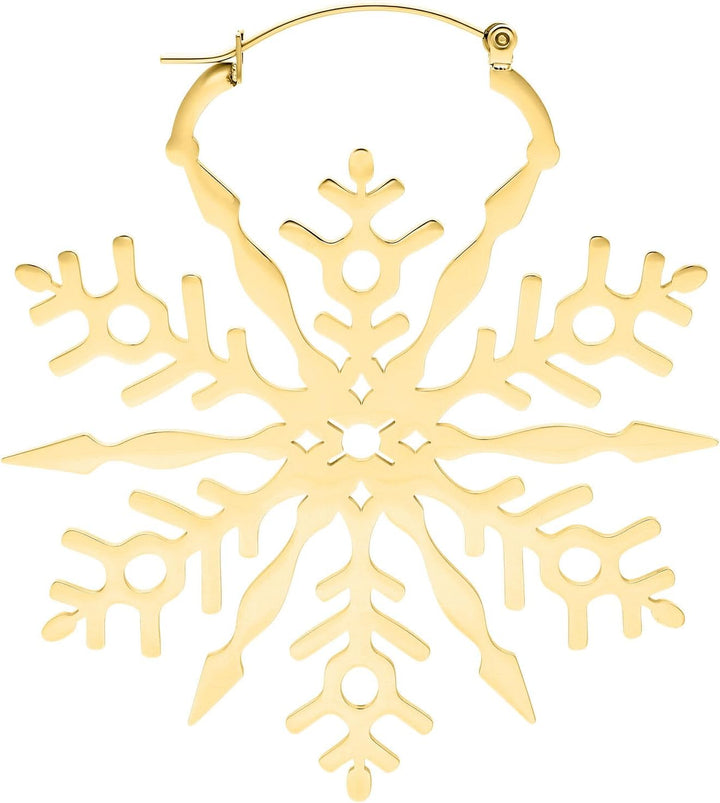 Wildcat Snowflake Hoops Gold, Gold