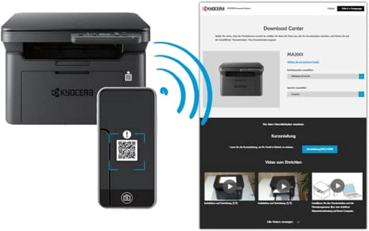 Kyocera Klimaschutz-System MA2001 3-in-1 Laser-Multifunktionsdrucker: SW-Drucker, Kopierer, Scanner.