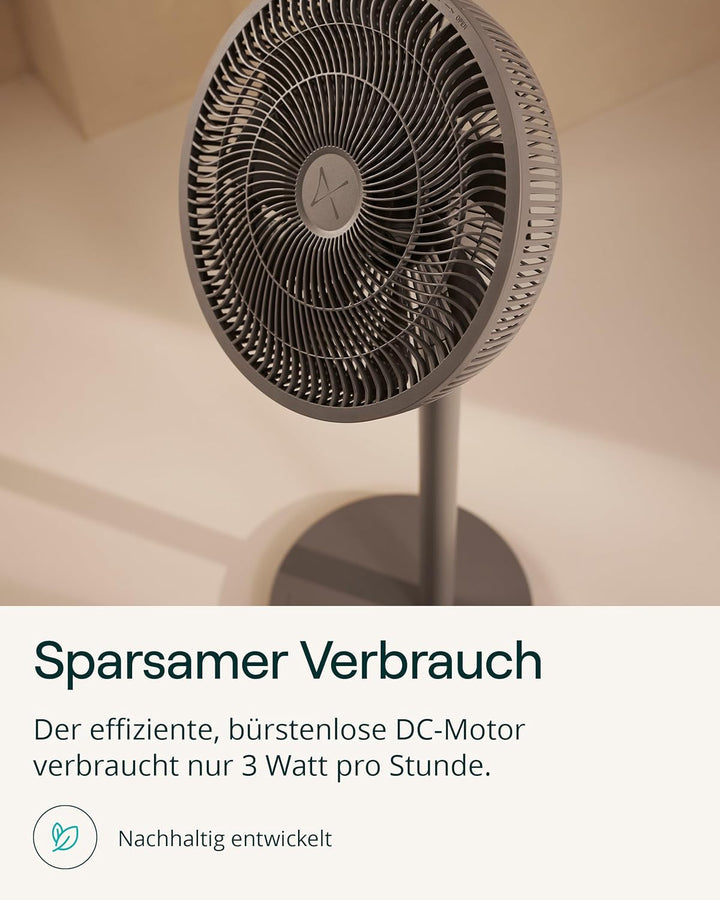 Duux Whisper Essence Standventilator sehr Leise - 120° Oszilation - 7 Geschwindigkeitsstufen - 8-std