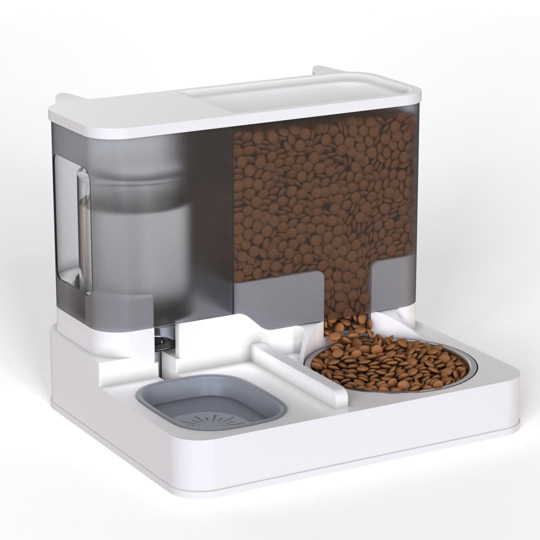 2 in 1 Automatischer Katzen-Futterspender All in One Auto Feeder Futter- und Wasserspender, Haustier