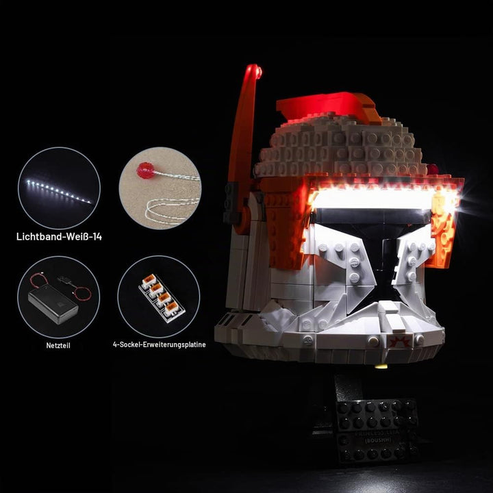 LocoLee Led Licht Set Kompatibel mit Lego Clone Commander Cody Helm, Led Beleuchtungs Set Compatible