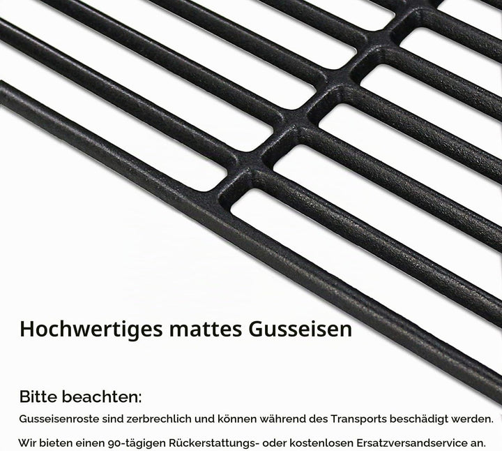 GFTIME 43 x 21CM Gusseisen Grillrost für Enders Boston 3, Enders Monroe 3 Pro, Barbecook Siesta 310,