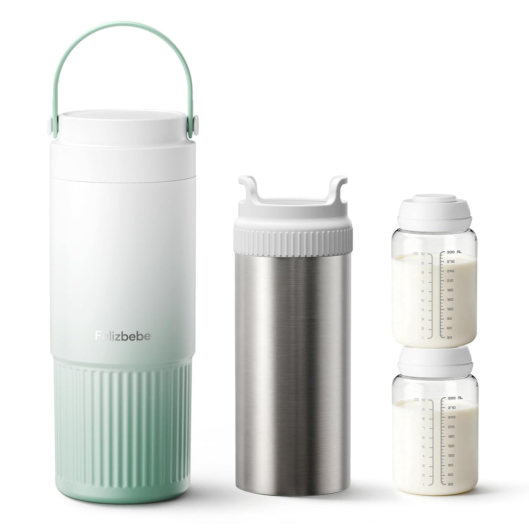 360° Doppelwandiger Muttermilchkühler aus 316-Edelstahl – 600 ml, Getrennte Kammern, Auslaufsicher,