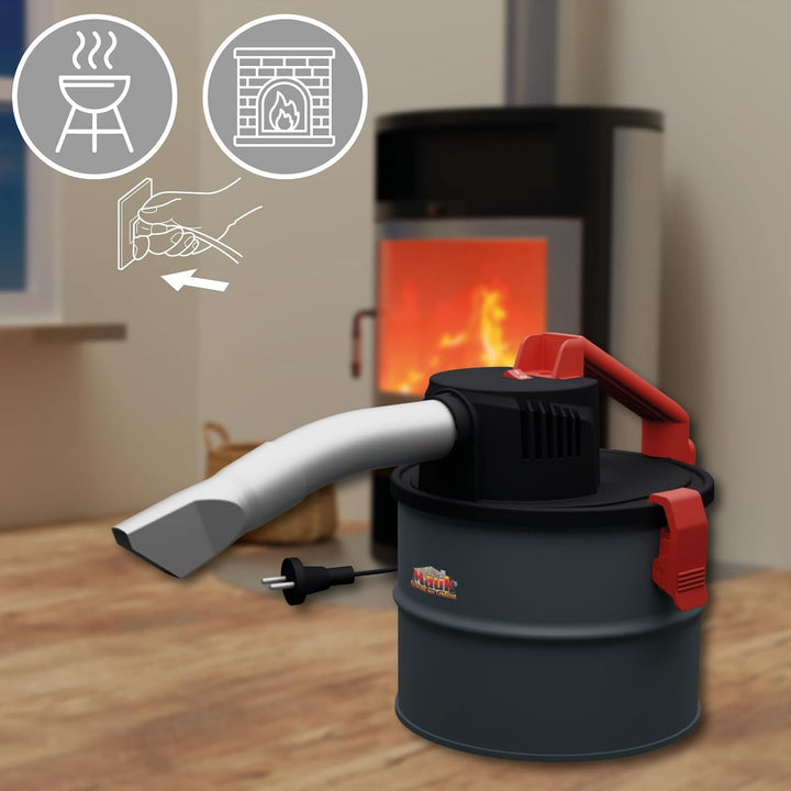 Mauk® Pelletofen Kamin &amp; BBQ Holzkohle Aschesauger &amp; Grillgebläse Feuerbalg - 4 Liter Nass/Trocken H