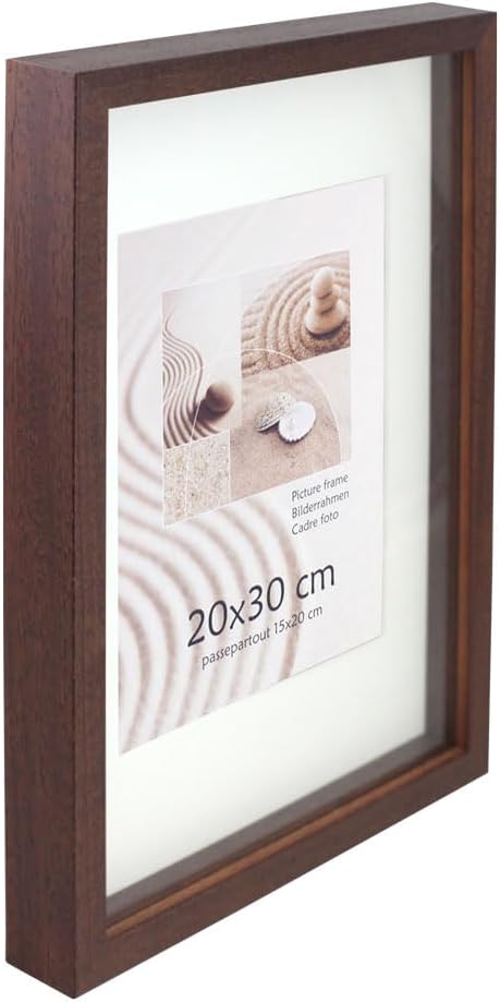 KM Foto 3D Objektrahmen Holz Bilderrahmen Shirt Trikot Rahmen Collage Wanddeko Poster S223: Farbe: B