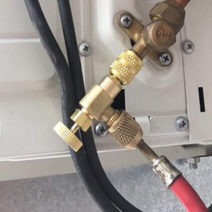 2 Stück Kältefüller Sicherheitsventil Schnellkupplung Klimaanlage R410A R22 Adapter