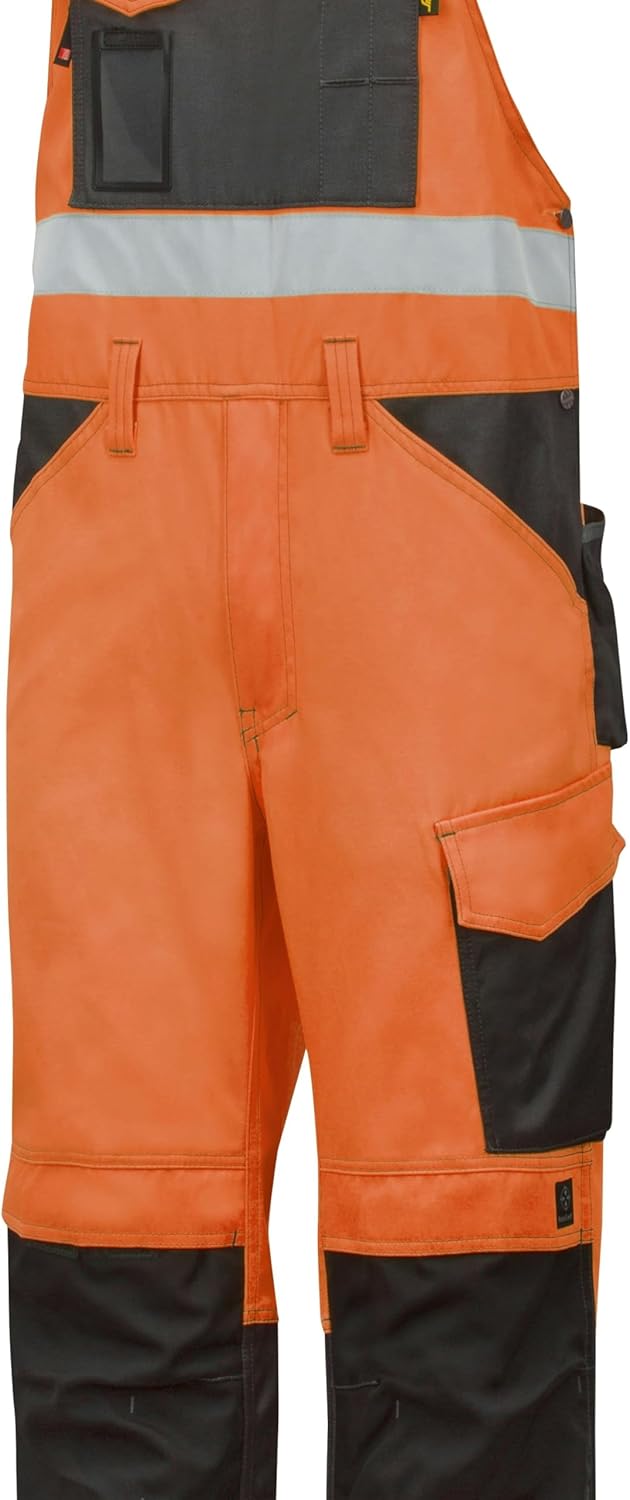 Snickers Workwear High-Vis Latzhose, Grösse 84, orange, 113 84 Signalorange-anthrazit, 84 Signaloran