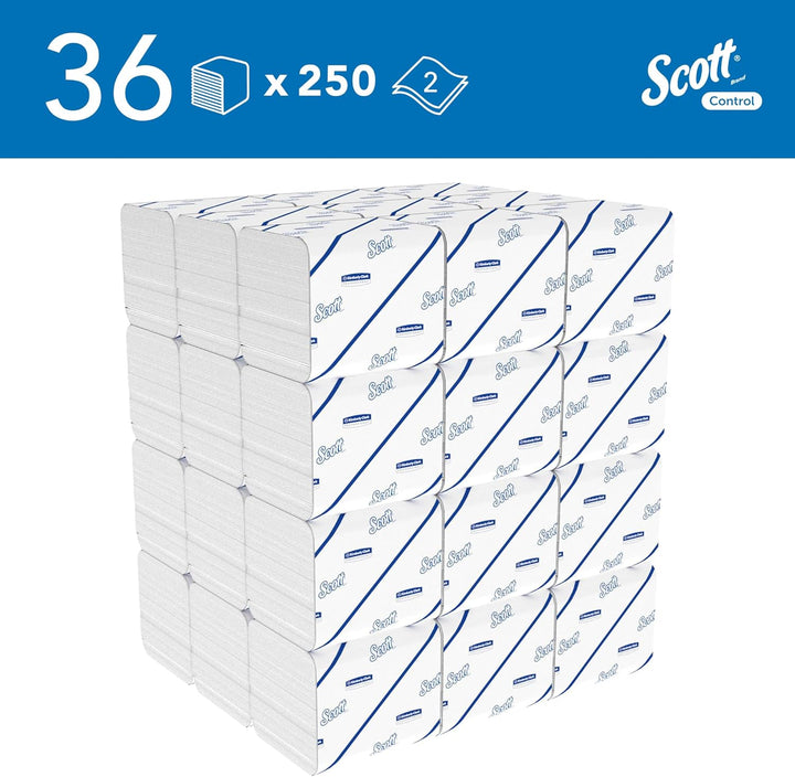 Scott Control Einzelblatt-Toilettenpapier 8508 – 2-lagiges Toilettenpapier – 36 Packungen x 250 Blat