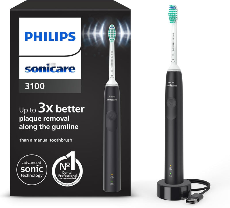 Philips Sonicare 3100 Series elektrische Zahnbürste mit Schalltechnologie, mit Drucksensor und Bürst