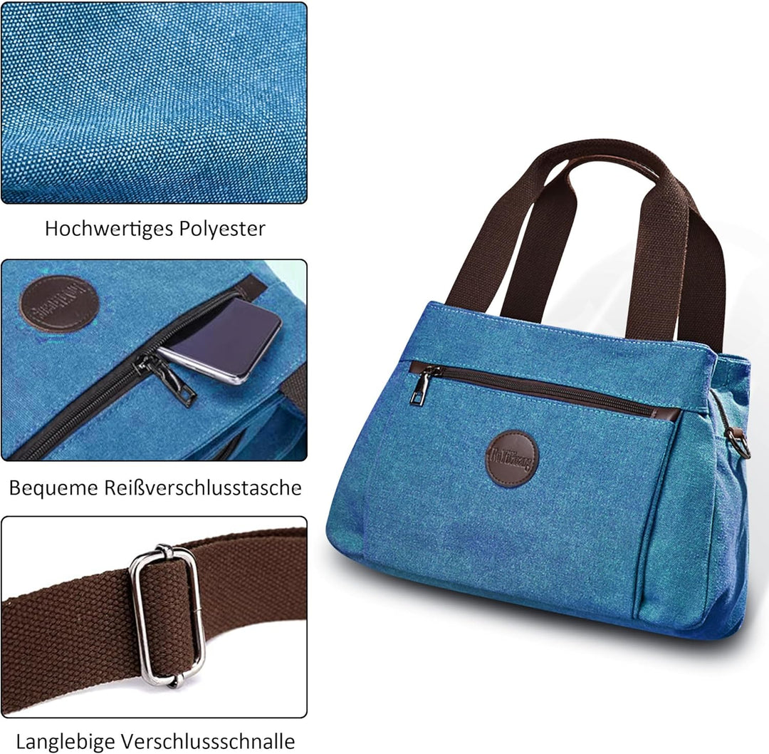 DORRISO Mode Umhängetasche Damen Canvas Handtasche Reise Schultertasche Casual Multifunktionale Umhä