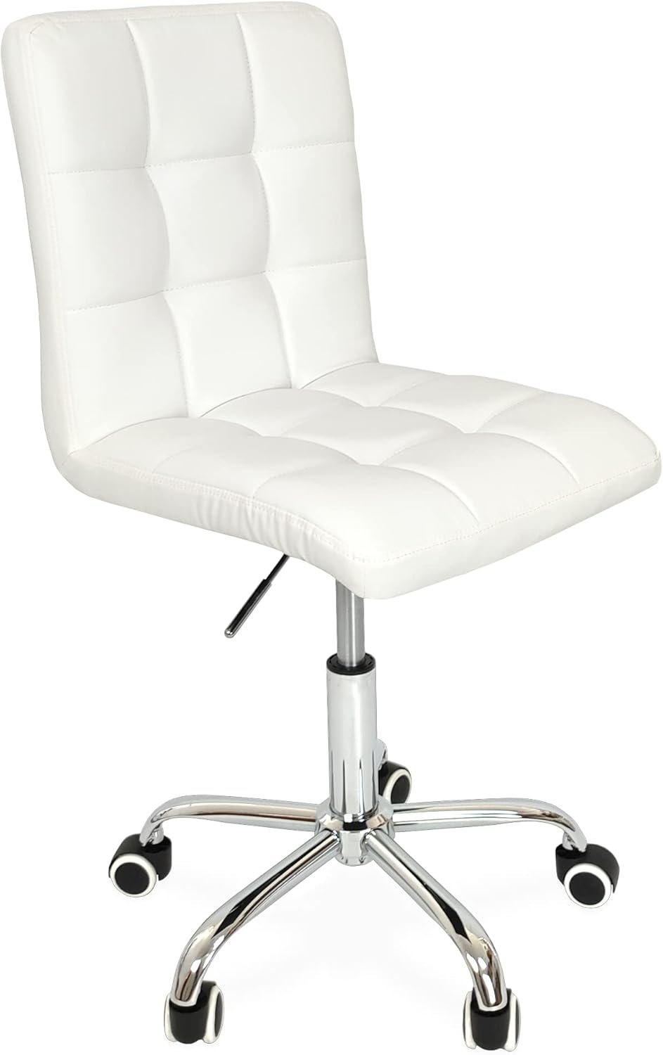 Drehstuhl Bürostuhl Schreibtischstuhl Höhenverstellbarer PC Stuhl Ergonomisch - Weiss, Weiss
