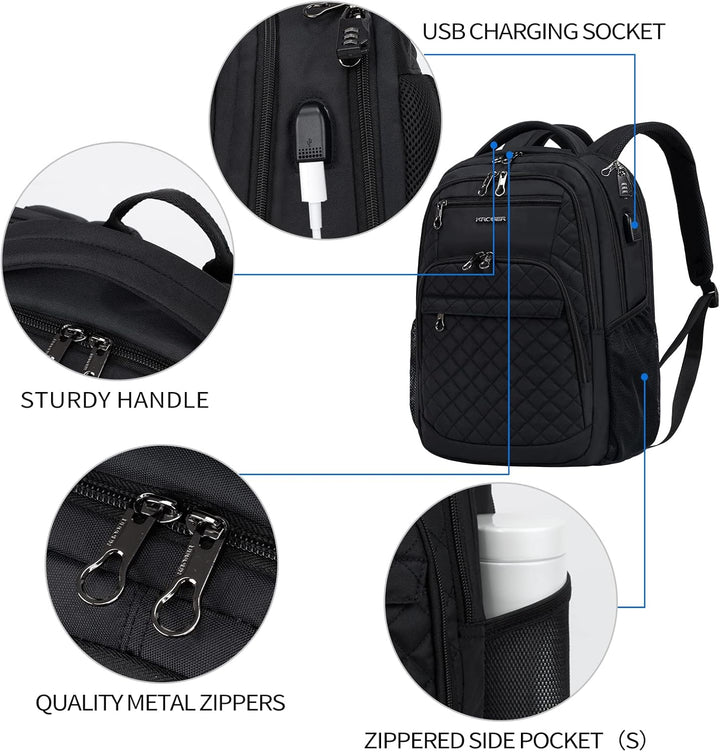 KROSER Laptop Rucksack 17,3'' Business Rucksack Schulrucksack Grosser Wasserdicht Taschen Reise Back