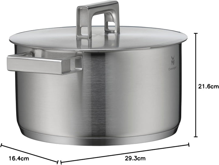 WMF Ultimate Cool Kochtopf gross 20 cm, Edelstahldeckel, Fleischtopf Induktion 3,4l, Cromargan Edels
