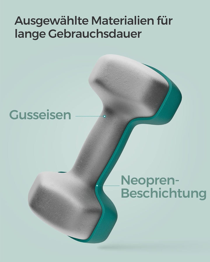 SONGMICS Hanteln, 2er Set,Hantelset, Kurzhanteln, Hexagon, Neopren-Beschichtung, Krafttraining, Work