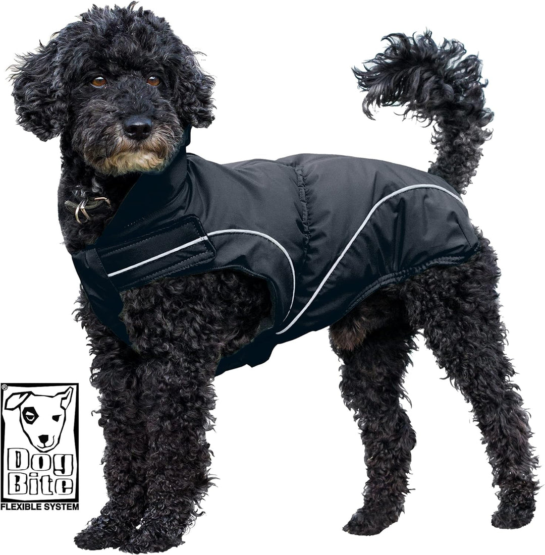 Dogbite Winterjacke, Farbe: Schwarz 30 cm Rückenlänge: 30 cm, Rückenlänge: 30 cm