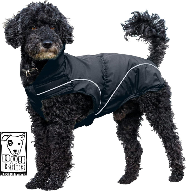 Dogbite Winterjacke, Farbe: Schwarz 30 cm Rückenlänge: 30 cm, Rückenlänge: 30 cm