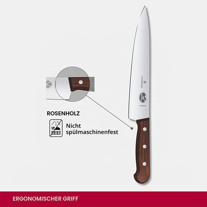 Victorinox, Wood, Profi Tranchier-Set, 2-teilig, gerader Schliff, Extra Scharf, Edler Holzgriff, bra