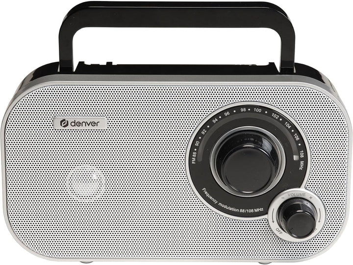 Denver TR-51 UKW-Radio mit analogem Tuning, Weiss, Weiss
