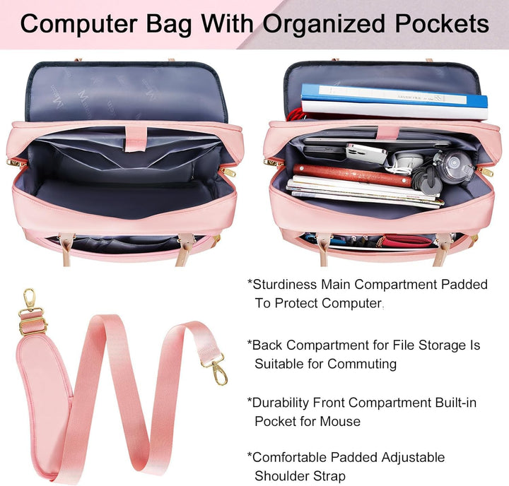 MATEIN Handtasche Damen Gross, Laptoptasche 17.3 Zoll Arbeitstasche mit Vielen Fächern Messenger Bag