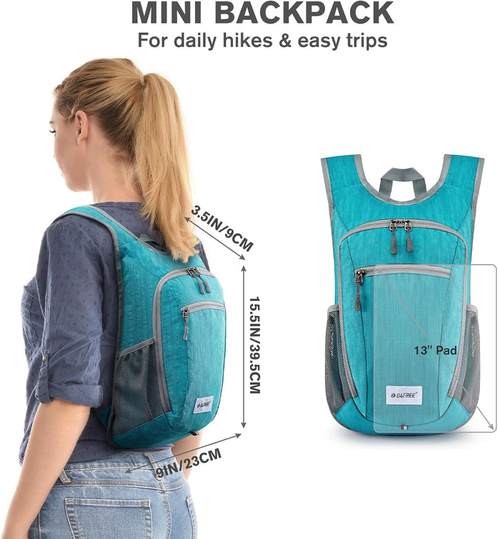 Kleiner Rucksack 10/15/20L Faltbarer Leichter Wanderrucksack Damen Herren, 10Liters