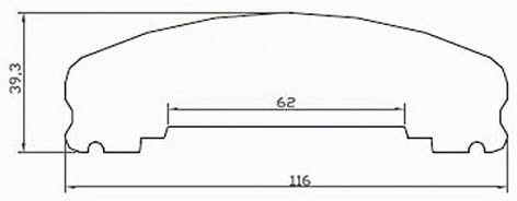 Handlauf für Holzbalkon - Nordische Fichte - 2115/5 Fi (1950x115x40mm)