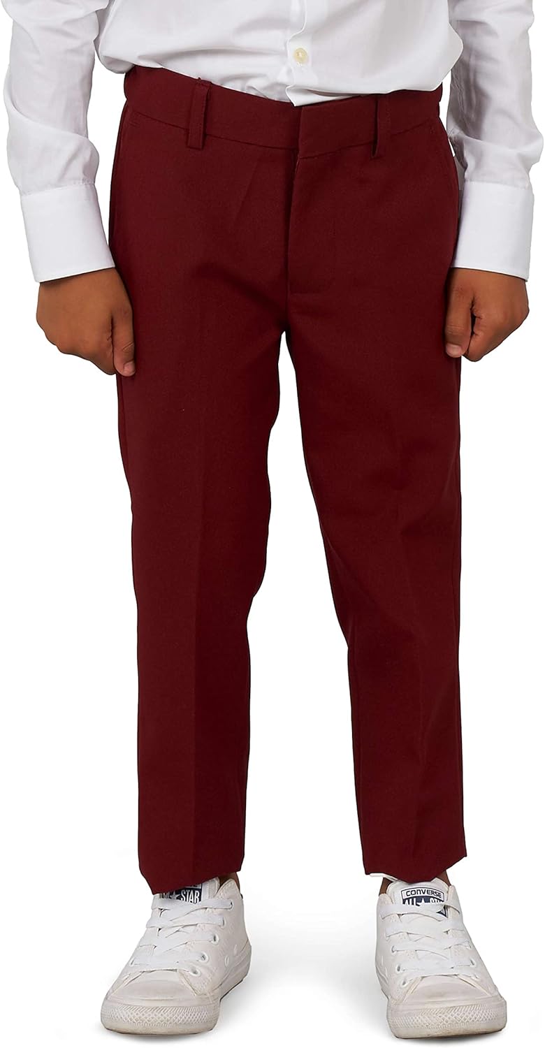 OppoSuits Jungen Blazing Burgund Einfarbiger Anzug - Abschlussball- und Hochzeitsfeier-Outfit - Inkl